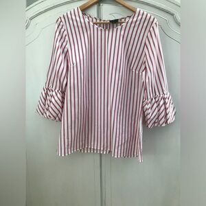Worthington Red and White Striped Blouse